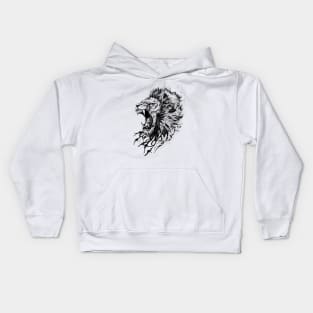 Lion Wild Animal Nature Illustration Art Tattoo Kids Hoodie